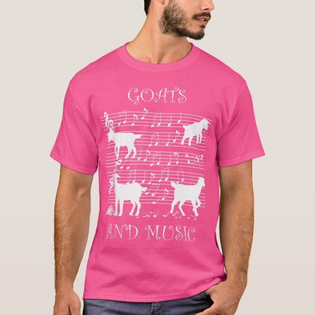 Camiseta Cabras Y Notas Musicales Músico Piano (Anverso)