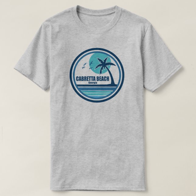 Camiseta Cabretta Beach Georgia Palm Tree Birds (Diseño del anverso)