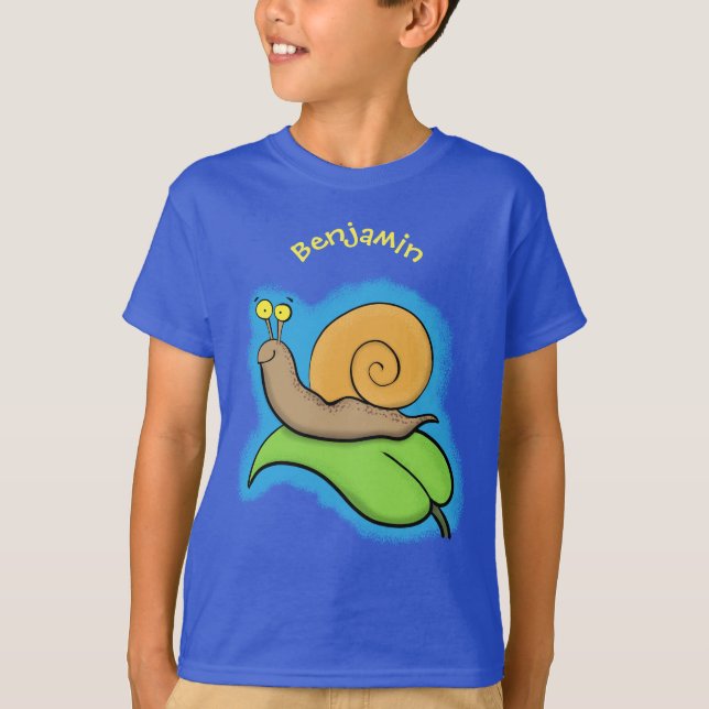 Camiseta Caca, caracol feliz en un ilustracion personalizad (Anverso)