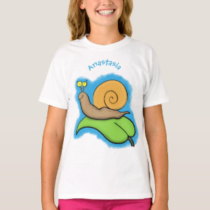 Camiseta Caca, caracol feliz en un ilustracion personalizad