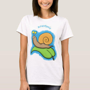 Camiseta Caca, caracol feliz en un ilustracion personalizad