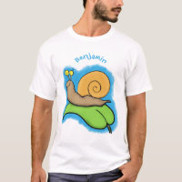 Caca, caracol feliz en un ilustracion personalizad