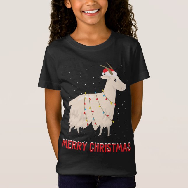 Camiseta Caca de cabra de navidad iluminando Navidad (Anverso)