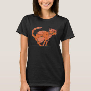 Camiseta caca de gato cagando