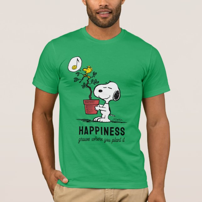 Camiseta Cacahuetes | Árbol de la planta Snoopy & Woodstock (Anverso)