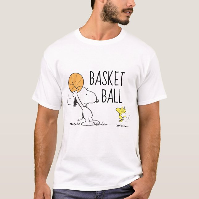 Camiseta Cacahuetes | Baloncesto Snoopy & Woodstock (Anverso)