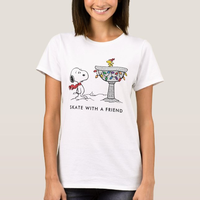 Camiseta Cacahuetes | Baño de aves decorados con Snoopy & W (Anverso)