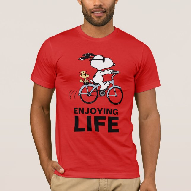 Camiseta Cacahuetes | Bicicleta Snoopy & Woodstock (Anverso)