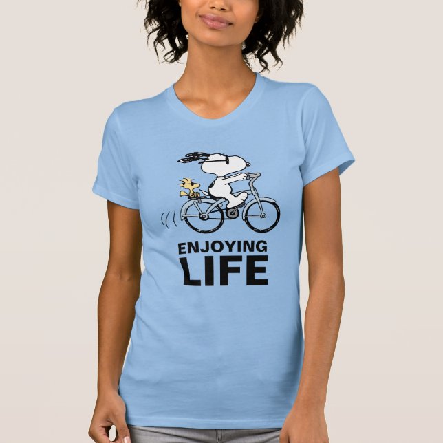 Camiseta Cacahuetes | Bicicleta Snoopy & Woodstock (Anverso)
