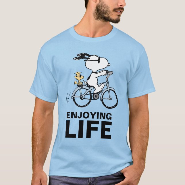 Camiseta Cacahuetes | Bicicleta Snoopy & Woodstock (Anverso)
