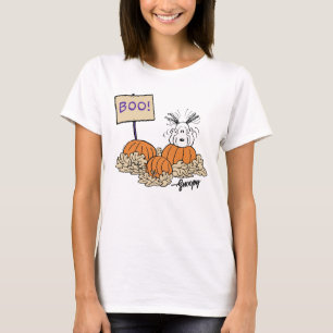 Camiseta Cacahuetes   Boo de parche de calabaza de Snoopy!