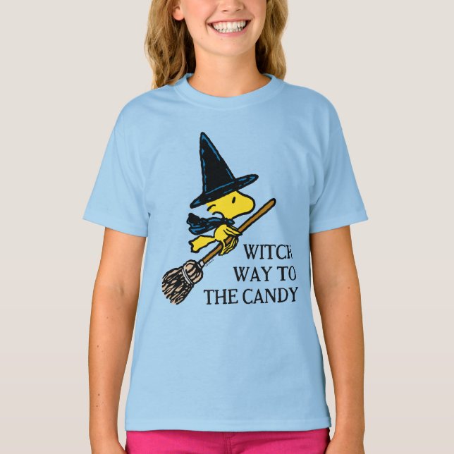 Camiseta Cacahuetes | Bruja de Woodstock Halloween (Anverso)