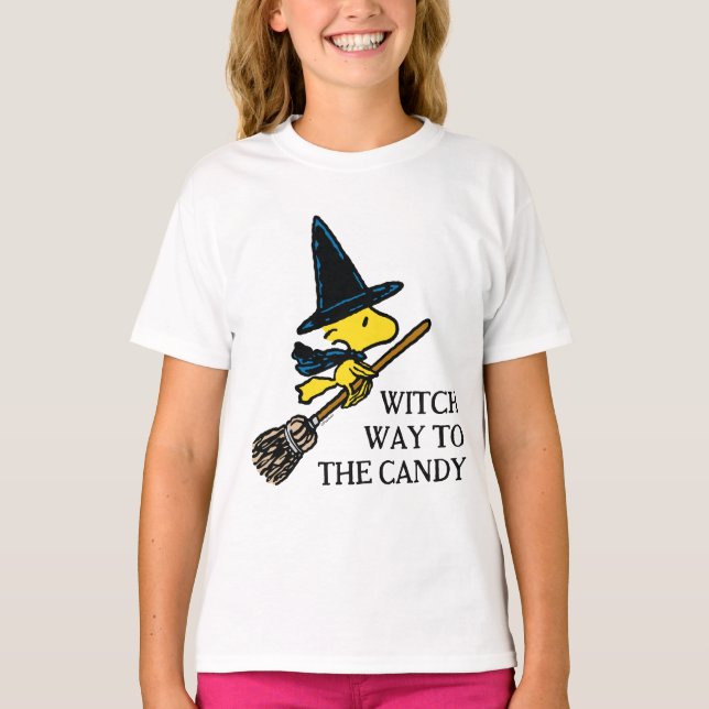 Camiseta Cacahuetes | Bruja de Woodstock Halloween (Anverso)