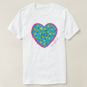Camiseta Cacahuetes   Corazón azul de Woodstock