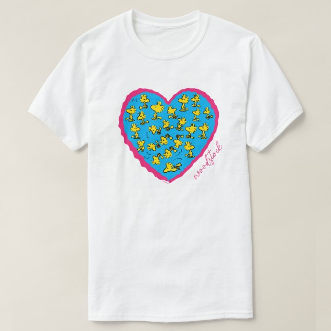 Camiseta Cacahuetes | Corazón azul de Woodstock (Diseño del anverso)