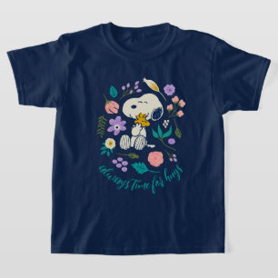 Camiseta Cacahuetes en flor Snoopy & Woodstock Flower Hug
