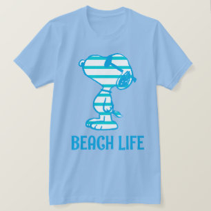 Camiseta Cacahuetes Gafas de sol Snoopy Cyan Stripes