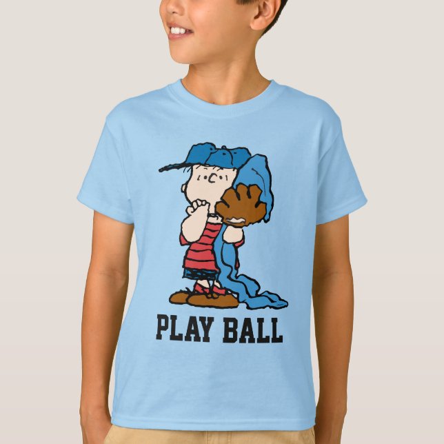 Camiseta Cacahuetes | Linus En Su Engranaje De Béisbol (Anverso)