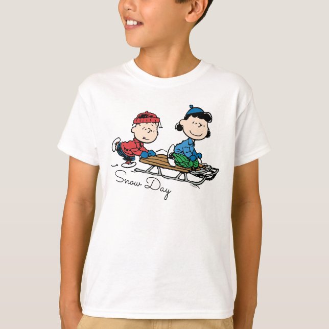 Camiseta Cacahuetes | Linus & Lucy Sled Riding (Anverso)