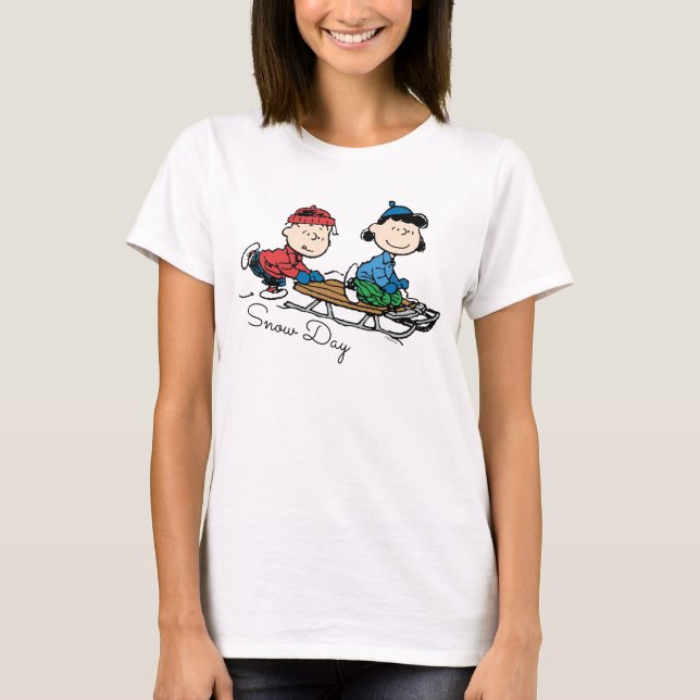 Camiseta Cacahuetes | Linus & Lucy Sled Riding (Anverso)