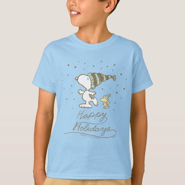 Camiseta Cacahuetes | Patinaje de invierno Snoopy & Woodsto (Anverso)