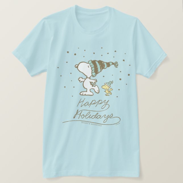 Camiseta Cacahuetes | Patinaje de invierno Snoopy & Woodsto (Anverso del diseño)