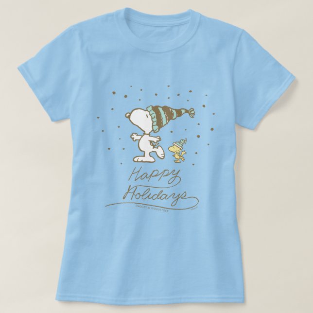 Camiseta Cacahuetes | Patinaje de invierno Snoopy & Woodsto (Diseño del anverso)
