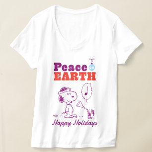Camiseta Cacahuetes Paz en la Tierra Snoopy y Woodstock