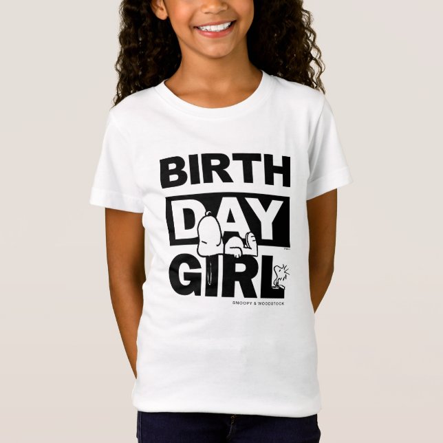 Camiseta Cacahuetes Personalizados | Snoopy Cumpleaños Niña (Anverso)