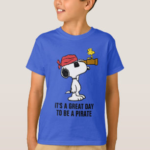 Camiseta Cacahuetes  Pirata Snoopy y Woodstock
