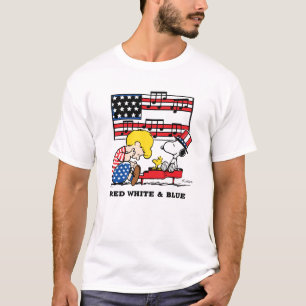 Camiseta Cacahuetes   Schroeder patriótico, Woodstock y Sno