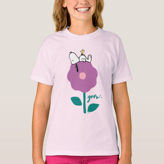 Camiseta Cacahuetes | Silbato de flor de Snoopy y Woodstock (Anverso)
