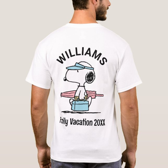 Camiseta Cacahuetes | Snoopy Beach Walk Family Vacaciones (Reverso)