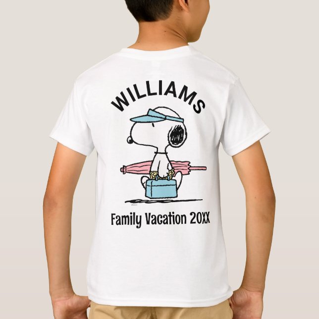Camiseta Cacahuetes | Snoopy Beach Walk Family Vacaciones (Reverso)