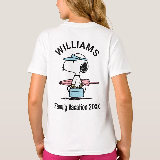 Camiseta Cacahuetes | Snoopy Beach Walk Family Vacaciones (Reverso)