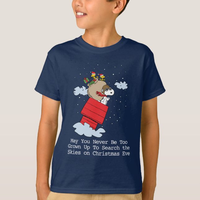 Camiseta Cacahuetes | Snoopy el hielo volador a los Navidad (Anverso)