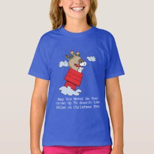 Camiseta Cacahuetes   Snoopy el hielo volador a los Navidad