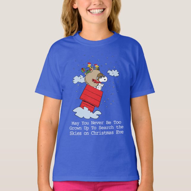 Camiseta Cacahuetes | Snoopy el hielo volador a los Navidad (Anverso)