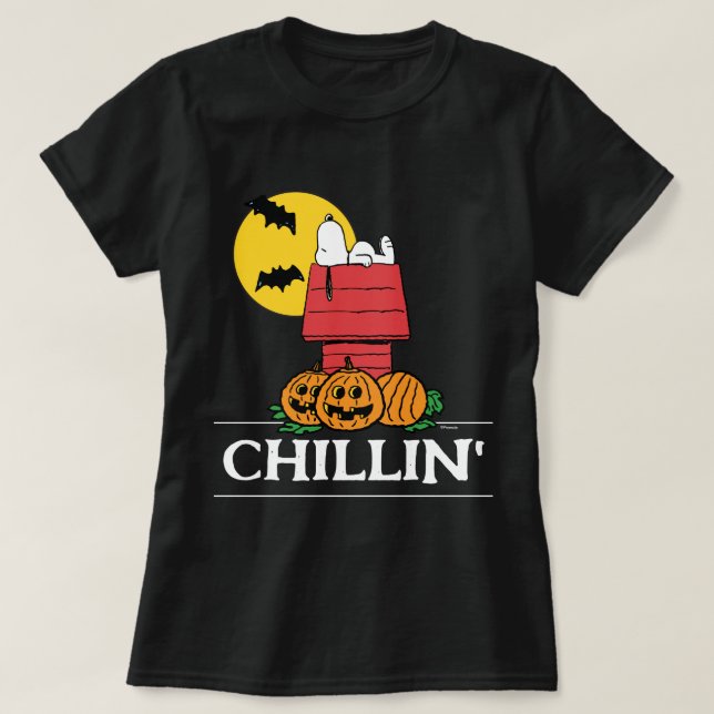 Camiseta Cacahuetes | Snoopy Halloween Doghouse (Diseño del anverso)