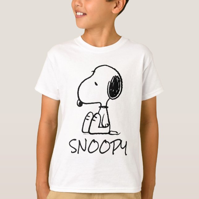 Camiseta Cacahuetes | Snoopy Mirando hacia abajo (Anverso)