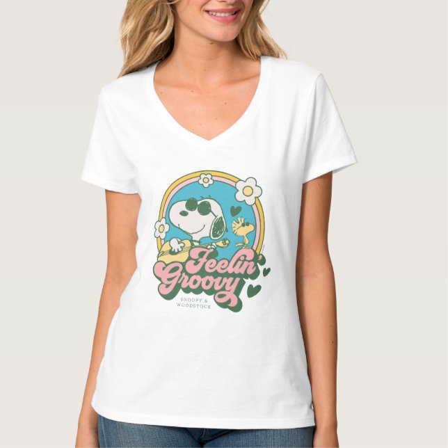 Camiseta Cacahuetes | Snoopy & Woodstock Feelin' Groovy (Anverso)