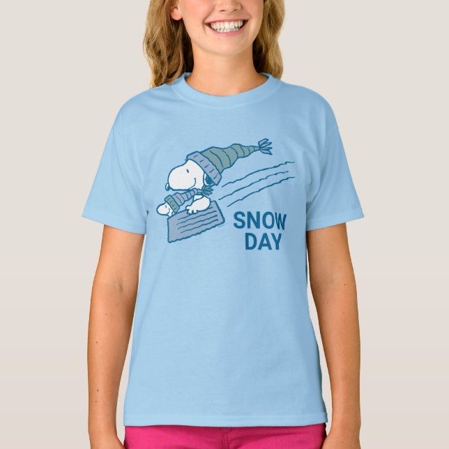Camiseta Cacahuetes | Snoopy & Woodstock Sledding (Anverso)