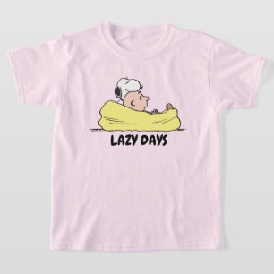 Camiseta Cacahuetes   Snoopy y Charlie Brown en la silla Ba