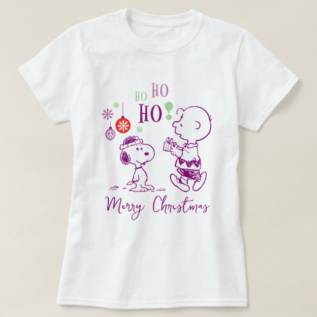 Camiseta Cacahuetes | Snoopy y Charlie Brown Ho Ho Ho Ho (Diseño del anverso)