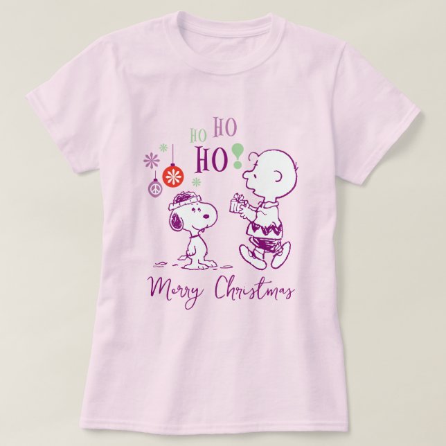 Camiseta Cacahuetes | Snoopy y Charlie Brown Ho Ho Ho Ho (Diseño del anverso)
