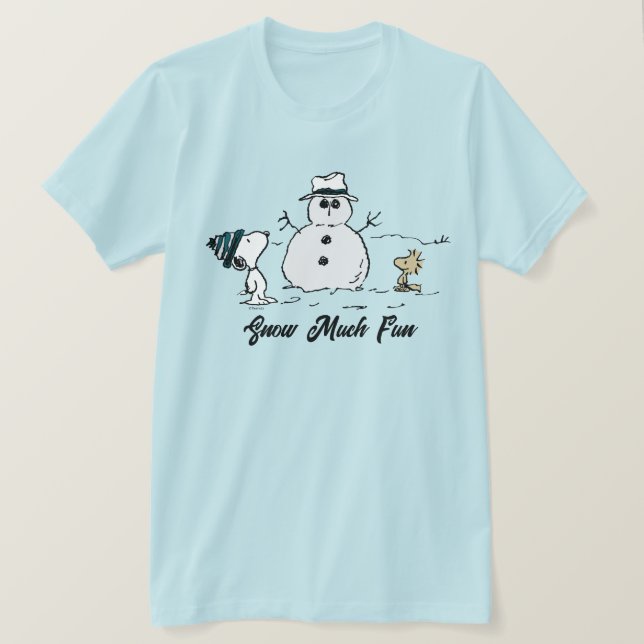 Camiseta Cacahuetes | Snoopy y Woodstock construyen un muñe (Anverso del diseño)