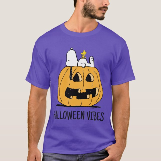 Camiseta Cacahuetes | Snoopy y Woodstock Jack-O-Lantern (Anverso)