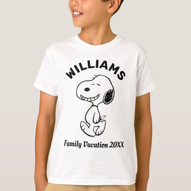 Camiseta Cacahuetes | Vacaciones familiares de Snoopy (Anverso)