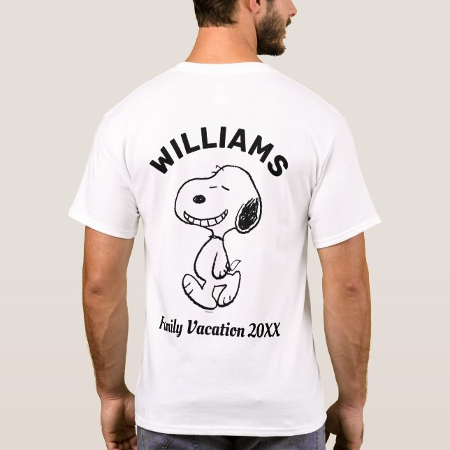 Camiseta Cacahuetes | Vacaciones familiares de Snoopy (Reverso)