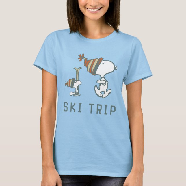Camiseta Cacahuetes | Viaje en esquí Snoopy & Woodstock 2 (Anverso)